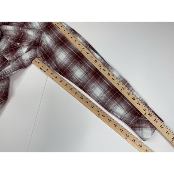 Ariat Real Laramie Western Red Plaid Flannel Shirt Women’s XL Full Snap - Picture 15 of 15